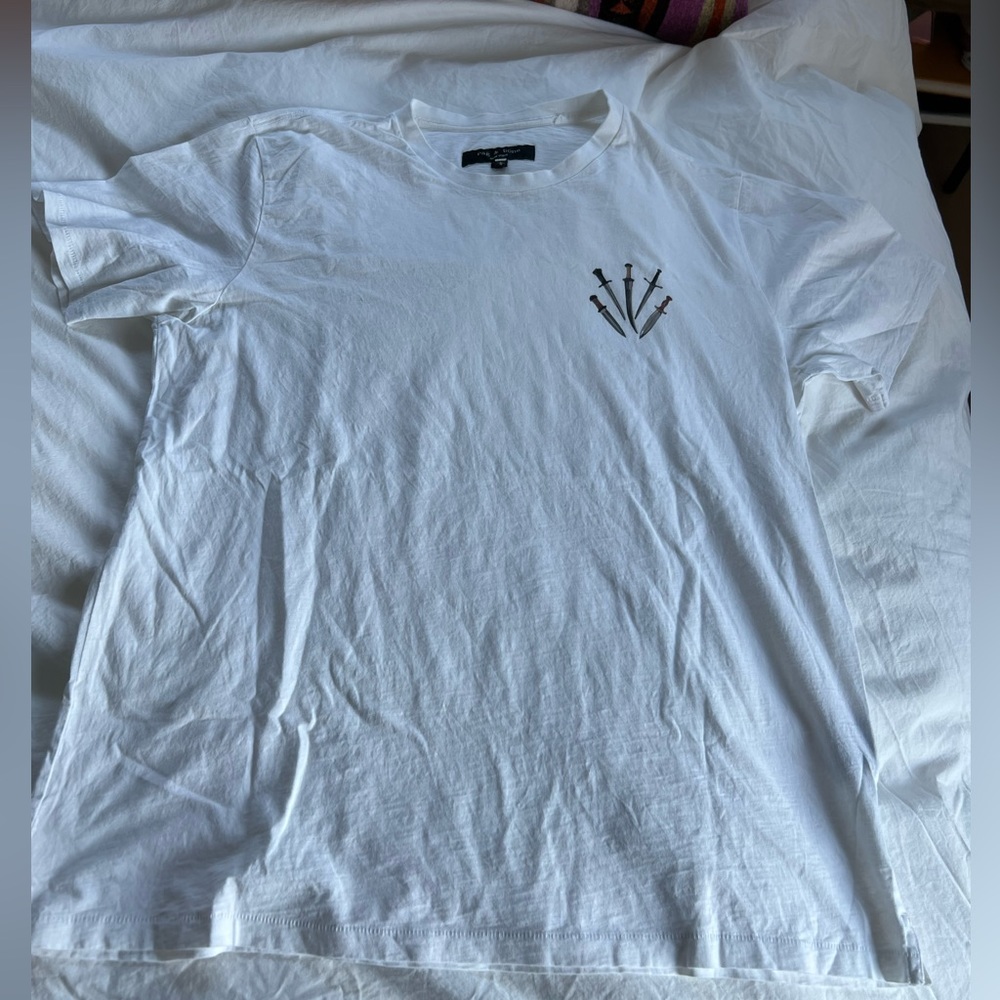 Rag and Bone White Printed Swords Tee